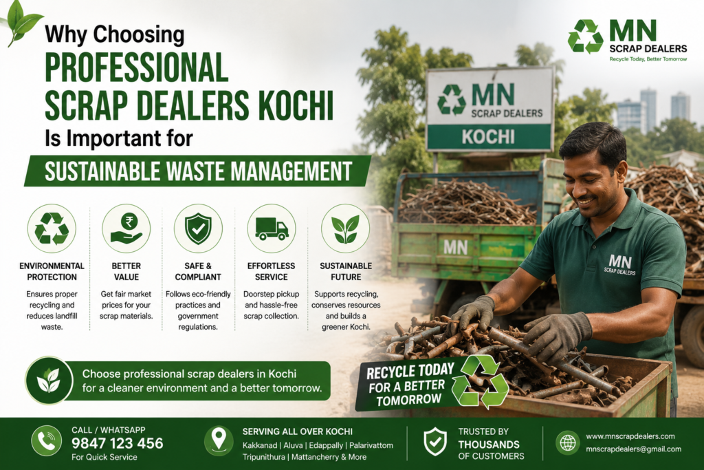 Choose professional scrap dealers in Kochi for safe recycling and a cleaner, greener future. Trusted Scrap & Recycling Experts in Kochi
